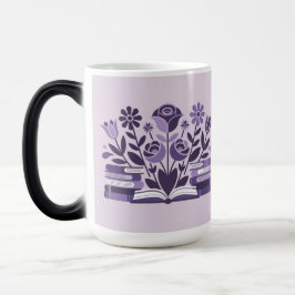 Caneca Mágica Flowers Books Book Lovers Morphing Mug