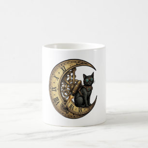 Caneca Mágica Foguete Gatos Pretos Pontuais Engrenagens Celestia