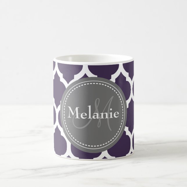 Caneca Mágica Folha de Cinza e roxo monograma (Centro)