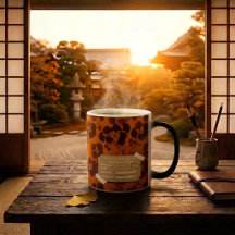 Folha de Ginkgo Dourado Âmbar & Ochre & Etiqueta d