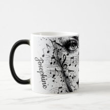 Folha de Música Personalizada Arte Facial Preto Br