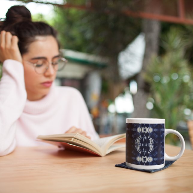 Caneca Mágica Folha de Palma em Azul Delft (Criador carregado)