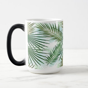 Caneca Mágica Folhas tropicais de Palm Verde e bege
