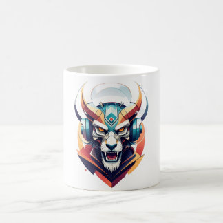 Caneca Mágica Fones de Ouvido Neon Cyber Wolf Y2K Streetwear