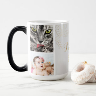 Caneca Mágica Foto da Elegante Dourada Mãe Nunca