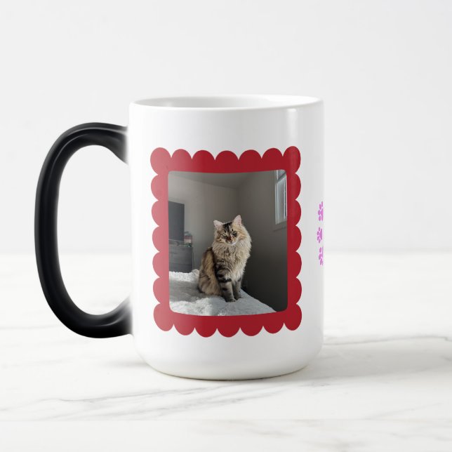 Caneca Mágica Foto de Cat Personalizada - 2 Colagem de Fotos (Esquerda)