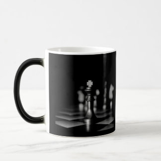 Caneca Mágica Foto Peças de Xadrez P&B