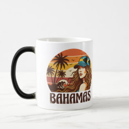 Caneca Mágica Foto Personalizada Retro Praias Tropicais das Baha