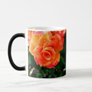 Caneca Mágica Fotografia de Rosa Laranja Vibrante