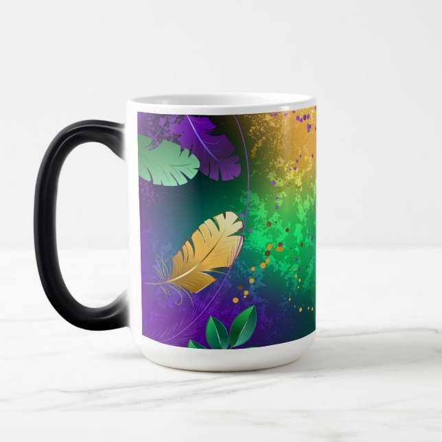 Caneca Mágica Fundo márdi iridescente com miçangas (Esquerda)