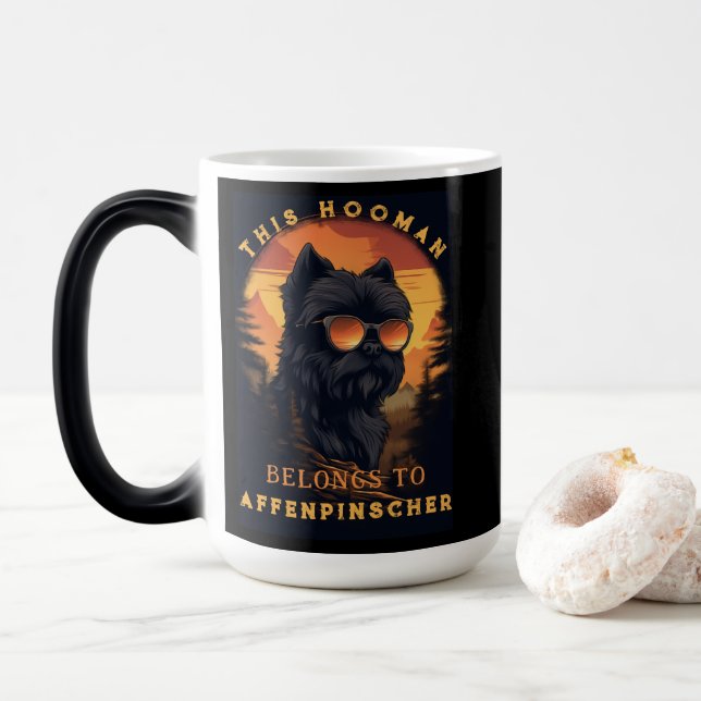 Caneca Mágica Funny Affenpinscher Dog Parente Personalizado (Com Donut)