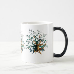 Caneca Mágica Fusão abstrato Humana e Natureza   Morphing Artíst