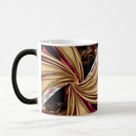 Caneca Mágica Fusão Vórtice de Cor Abstrata Dourada Magenta em T