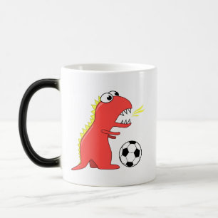 Caneca Mágica Futebol engraçado do dinossauro dos desenhos