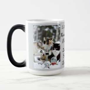 Caneca Mágica Garrafa de Neve de Gato, Nomes de Imagem Texto, Pe