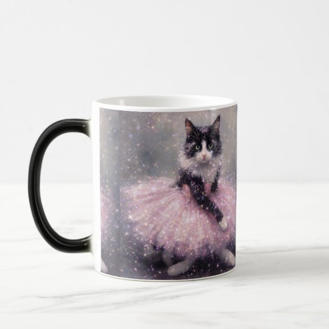 Caneca Mágica Gata Bailarina Espelhada em Tutu Rosa              (Esquerda)
