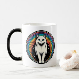 Caneca Mágica Gato Arco-íris
