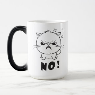 Caneca Mágica Gato bonito e zangado cantando Não.