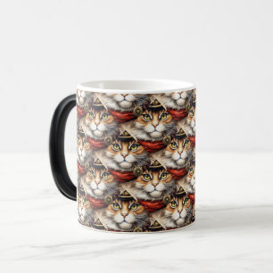 Caneca Mágica Gato com bandana vermelha Diamante Steampunk