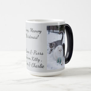 Caneca Mágica Gato Com Globo de Neve, Nomes de Imagem Texto, Per