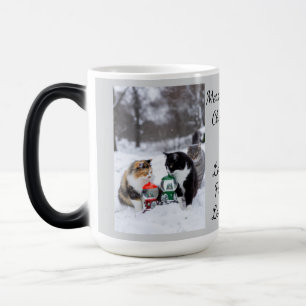 Caneca Mágica Gato Com Globo de Neve, Nomes de Imagem Texto, Per