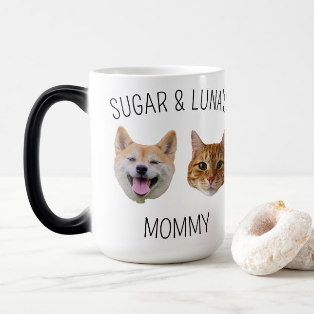 Caneca Mágica Gato de Cachorro Personalizado com Cara de Mug, pr (Com Donut)