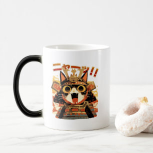 Caneca Mágica Gato de Samurai Bonito em Armadura