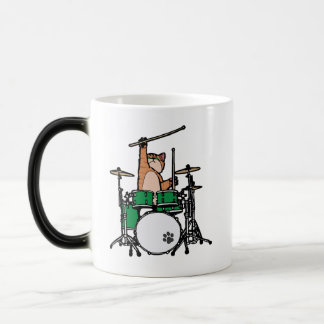 Caneca Mágica Gato Engraçado Jogando Tambores, Baterista De Gato