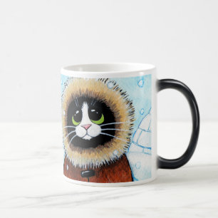 Caneca Mágica Gato Eskimo bonito e iglu
