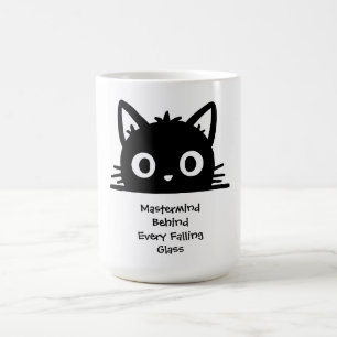 Caneca Mágica Gato Fofo, Gato Engraçado, Gato Preto, Gênio