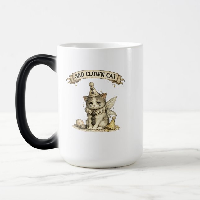 CANECA MÁGICA GATO PALHAÇO TRISTE (Esquerda)