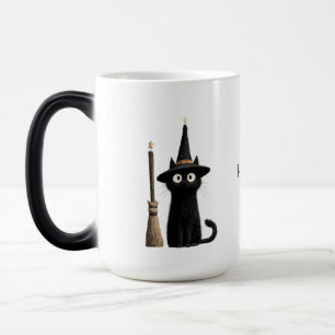 Caneca Mágica Gato Preto Caprichoso Feliz Halloween