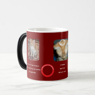 Caneca Mágica Gato Ruivo de Natal Caprichoso