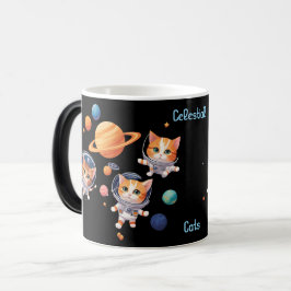 Caneca Mágica Gatos Celestiais Morphing Mug - Gatos Astronautas