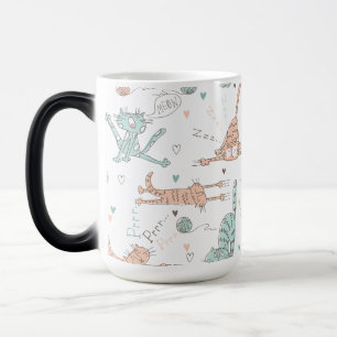 Caneca Mágica Gatos Engraçados em Estilo Bonito