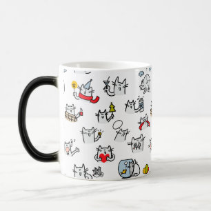 Caneca Mágica Gatos engraçados, leite e magia.