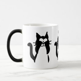 Caneca Mágica Gatos Preto e Branco | Três Gatinhos Sábios