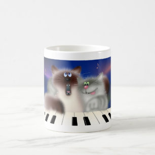 Caneca Mágica Gatos que jogam o piano