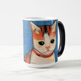 Caneca Mágica Gengibre-abstrato de-arte gengibre-gatinho