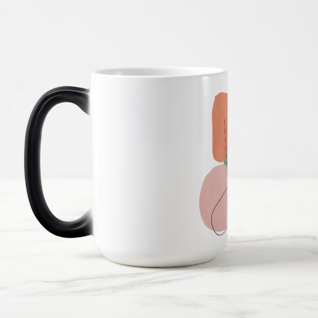 Caneca Mágica Geométrica,abstrato,mínima,moderna,pastel, (Esquerda)