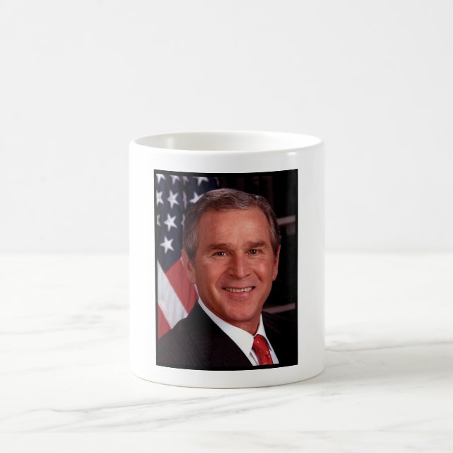 Caneca Mágica George Bush 43º Presidente americano Foto (Centro)