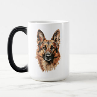 Caneca Mágica German Shepherd Portrait Black Accent Mug