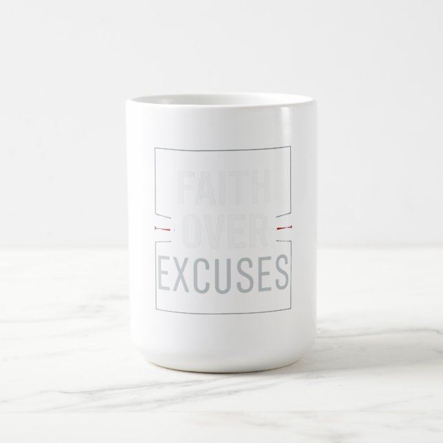 Caneca Mágica Ginásio de Motivação de Fé Sobre Desculpas – Disco (Center)