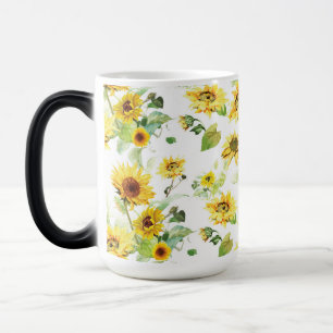 Caneca Mágica Girassol da aguarela