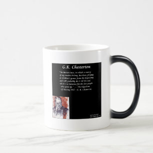 Caneca Mágica GK Chesterton e Abrindo Linha do Livro