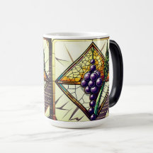 Glass Grapes and Wheat Coffee Mug