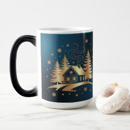 Caneca Mágica Golden Cabin Blue Morphing Mug