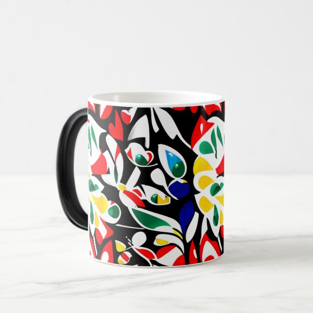 Caneca Mágica Gotas de água Abstrato moderna | Geométrico Vibran (Frente Esquerda)