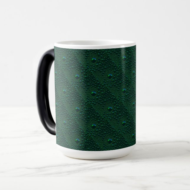 Caneca Mágica Gotas de Água em Metal Verde (Frente Esquerda)
