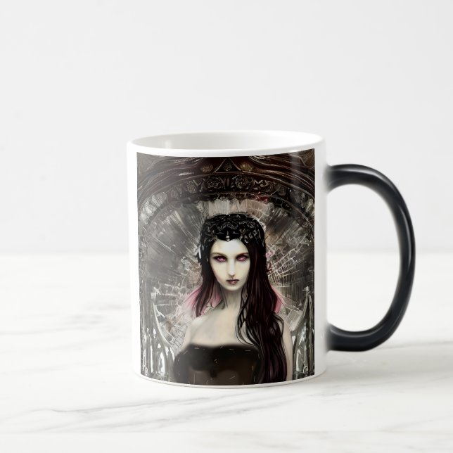 Caneca Mágica Gótica Steampunk Fallen Angel AI Art (Direita)